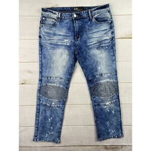 Switch Remarkable Jeans Mens 36x30 Denim Distressed Paint Splatter Stretch